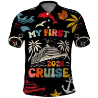 My First Cruise 2026 Polo Shirt Vacation Groovy Family Cruise Ship