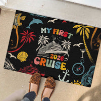 My First Cruise 2026 Rubber Doormat Vacation Groovy Family Cruise Ship