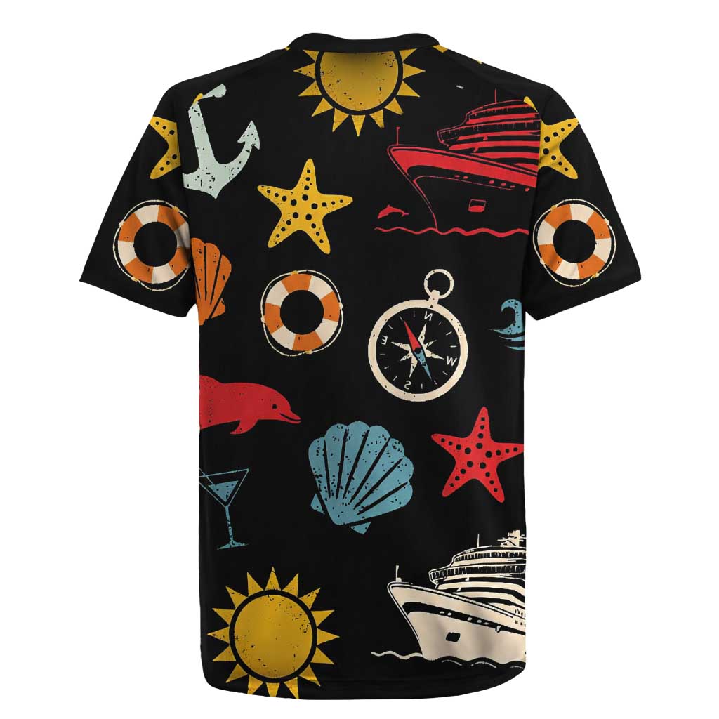My First Cruise 2026 Rugby Jersey Vacation Groovy Family Cruise Ship