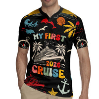 My First Cruise 2026 Rugby Jersey Vacation Groovy Family Cruise Ship