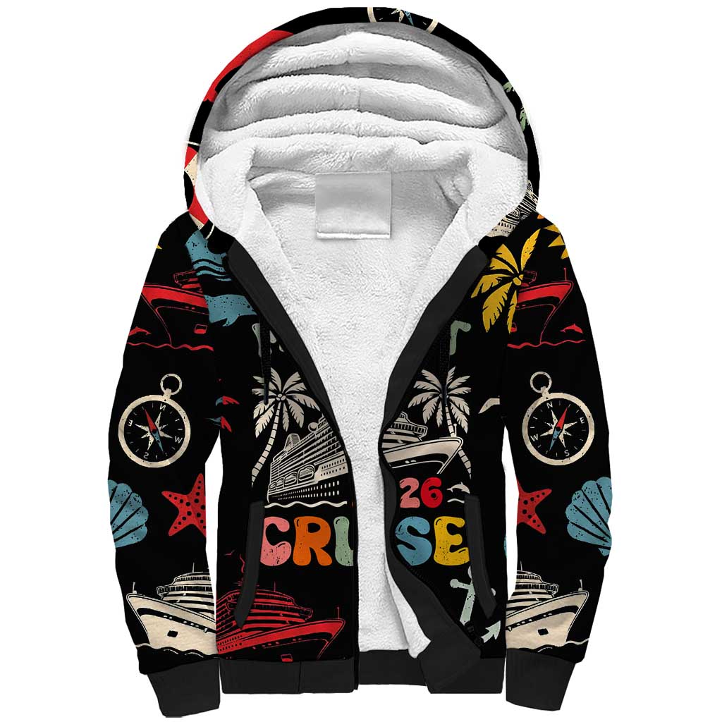 My First Cruise 2026 Sherpa Hoodie Vacation Groovy Family Cruise Ship