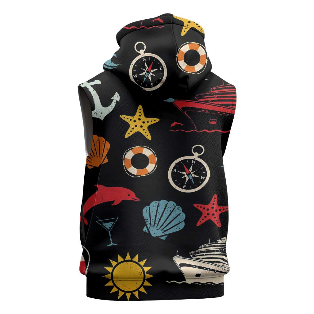 My First Cruise 2026 Sleeveless Zip Hoodie Vacation Groovy Family Cruise Ship