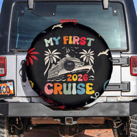 My First Cruise 2026 Spare Tire Cover Vacation Groovy Family Cruise Ship