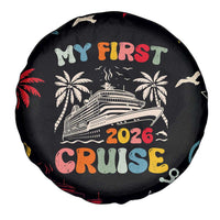 My First Cruise 2026 Spare Tire Cover Vacation Groovy Family Cruise Ship