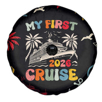 My First Cruise 2026 Spare Tire Cover Vacation Groovy Family Cruise Ship