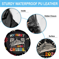 My First Cruise 2026 Spare Tire Cover Vacation Groovy Family Cruise Ship