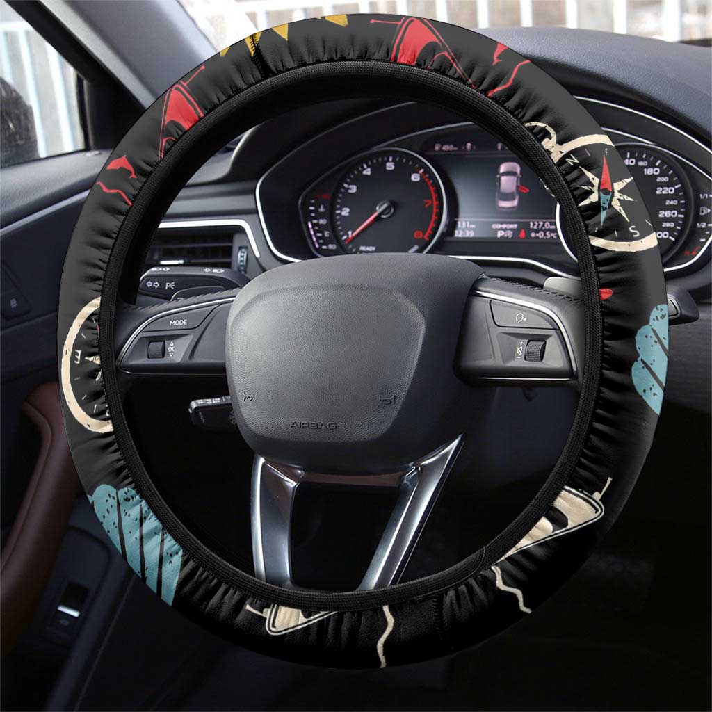My First Cruise 2026 Steering Wheel Cover Vacation Groovy Family Cruise Ship