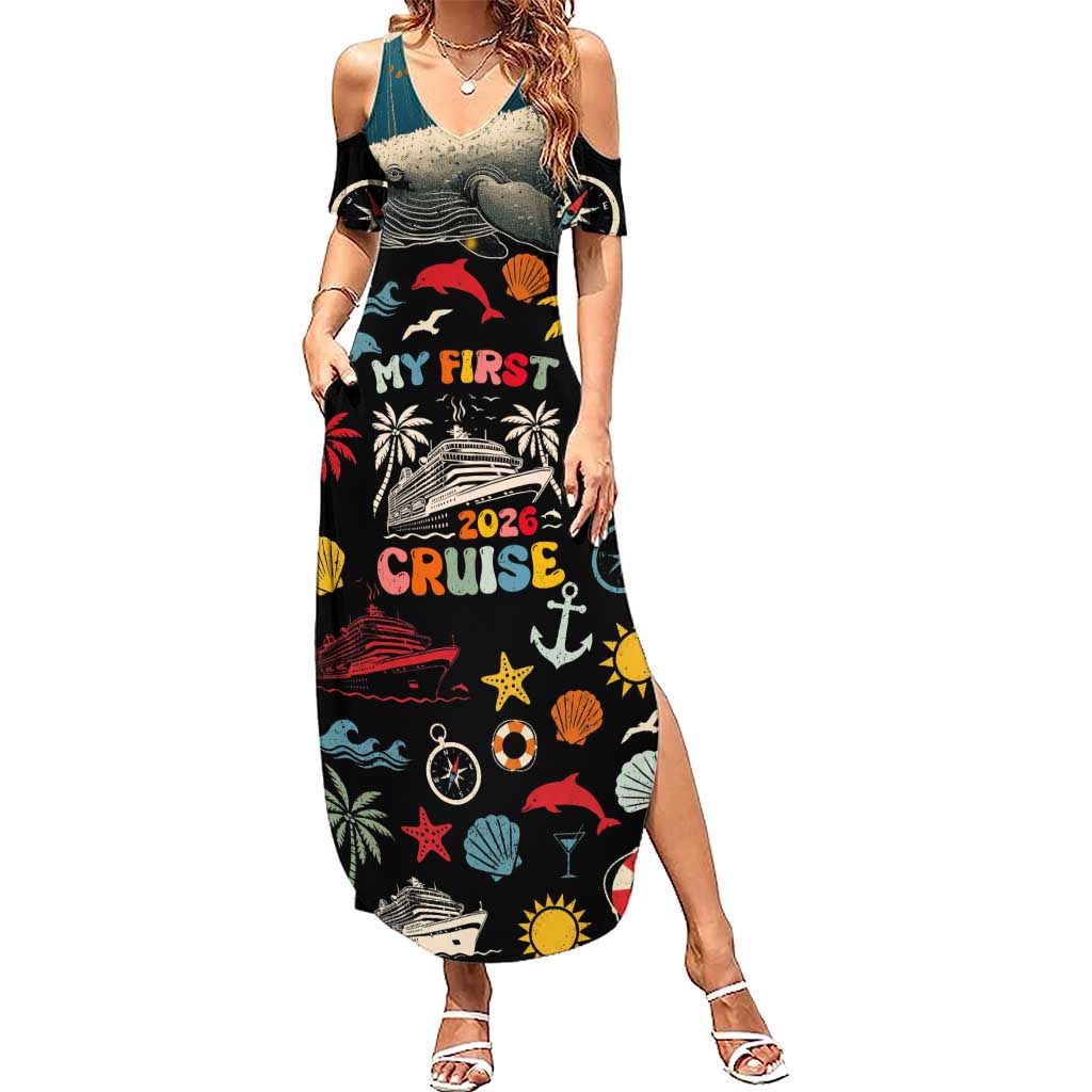 My First Cruise 2026 Summer Maxi Dress Vacation Groovy Family Cruise Ship