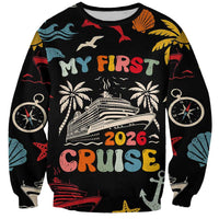 My First Cruise 2026 Sweatshirt Vacation Groovy Family Cruise Ship