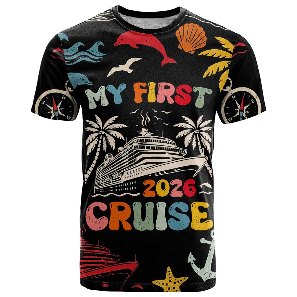 My First Cruise 2026 T Shirt Vacation Groovy Family Cruise Ship