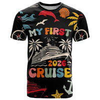 My First Cruise 2026 T Shirt Vacation Groovy Family Cruise Ship