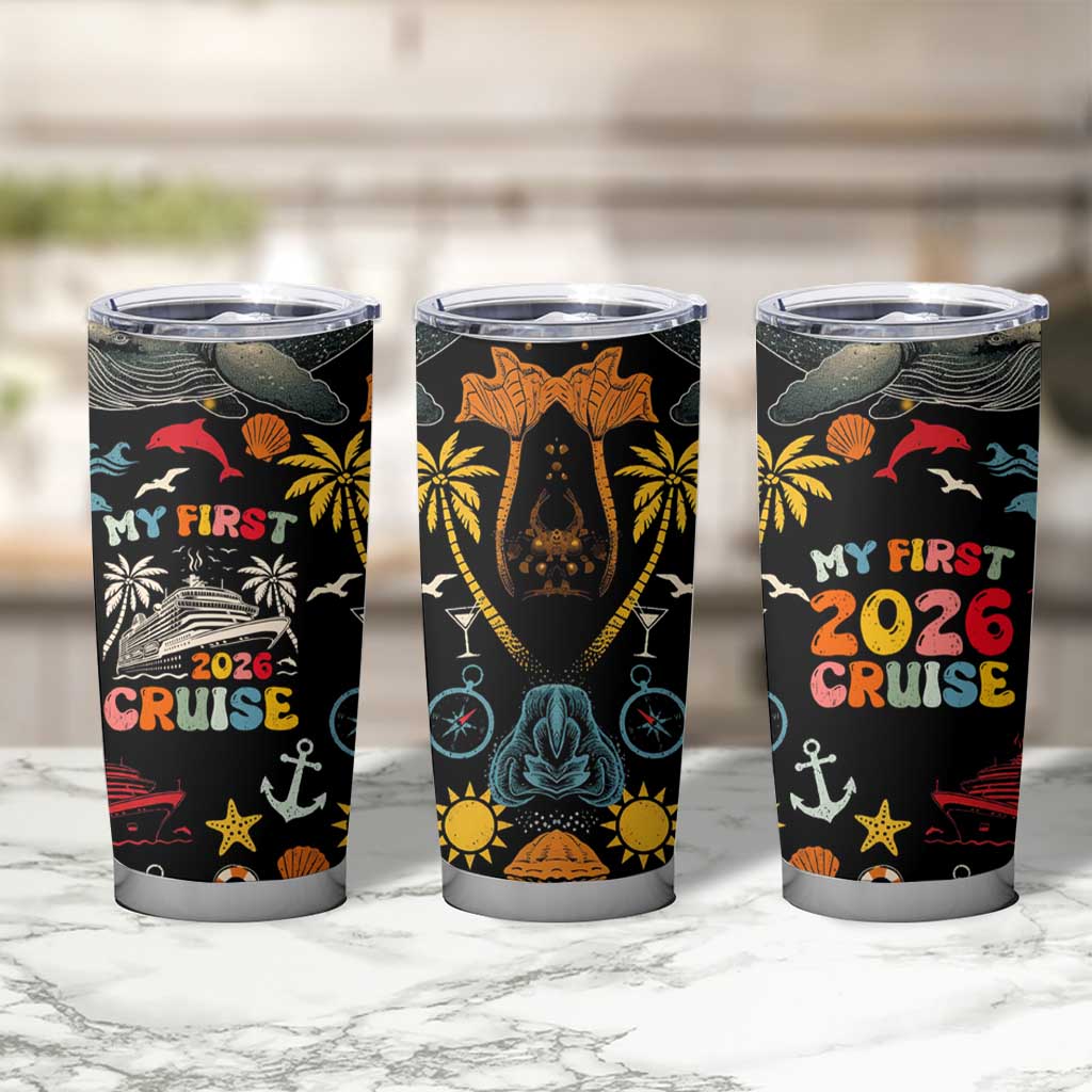 My First Cruise 2026 Tumbler Cup Vacation Groovy Family Cruise Ship