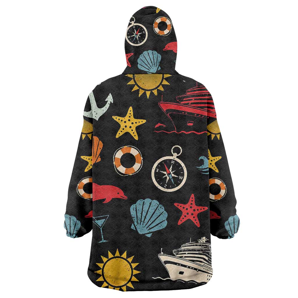 My First Cruise 2026 Wearable Blanket Hoodie Vacation Groovy Family Cruise Ship