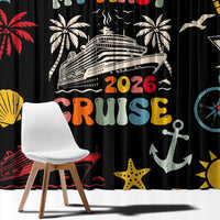 My First Cruise 2026 Window Curtain Vacation Groovy Family Cruise Ship