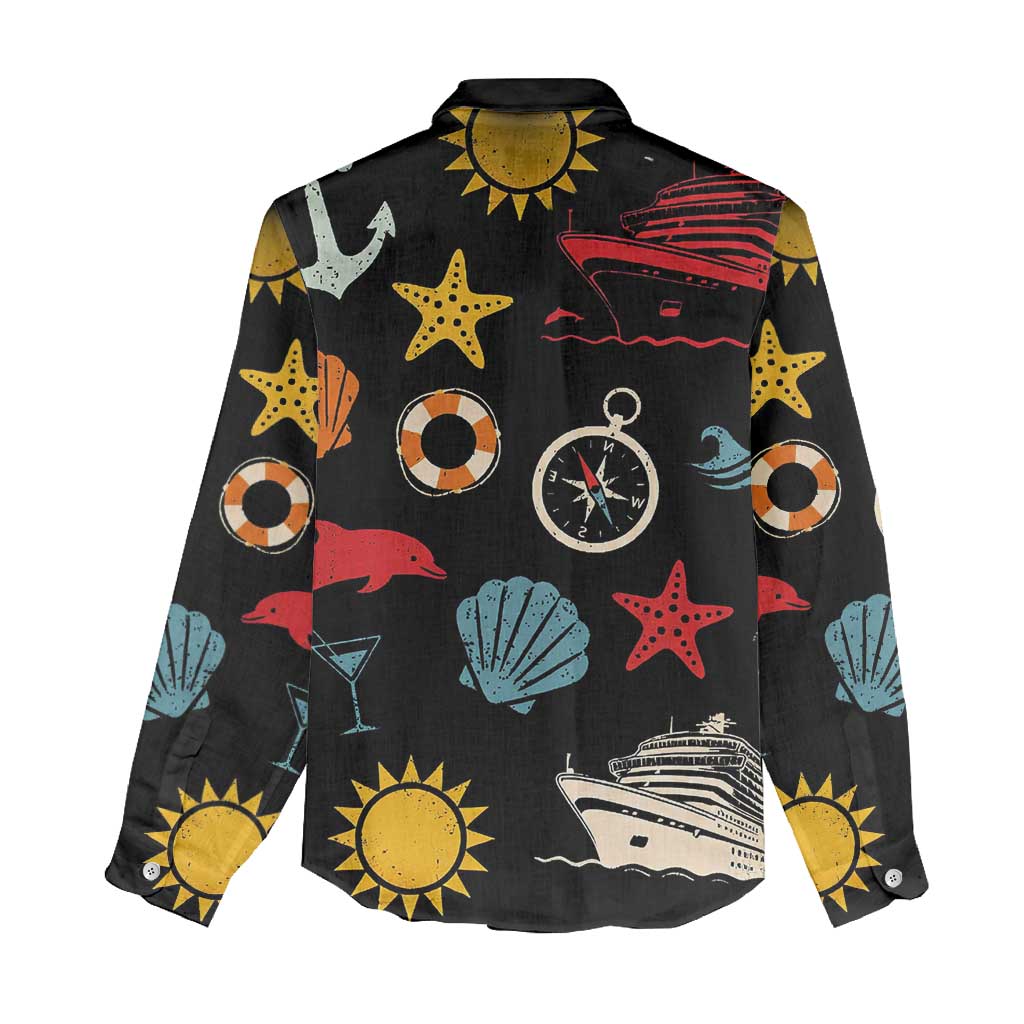 My First Cruise 2026 Women Casual Shirt Vacation Groovy Family Cruise Ship