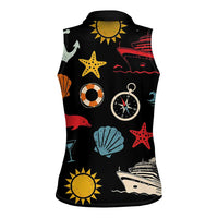 My First Cruise 2026 Women Sleeveless Polo Shirt Vacation Groovy Family Cruise Ship
