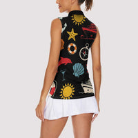 My First Cruise 2026 Women Sleeveless Polo Shirt Vacation Groovy Family Cruise Ship