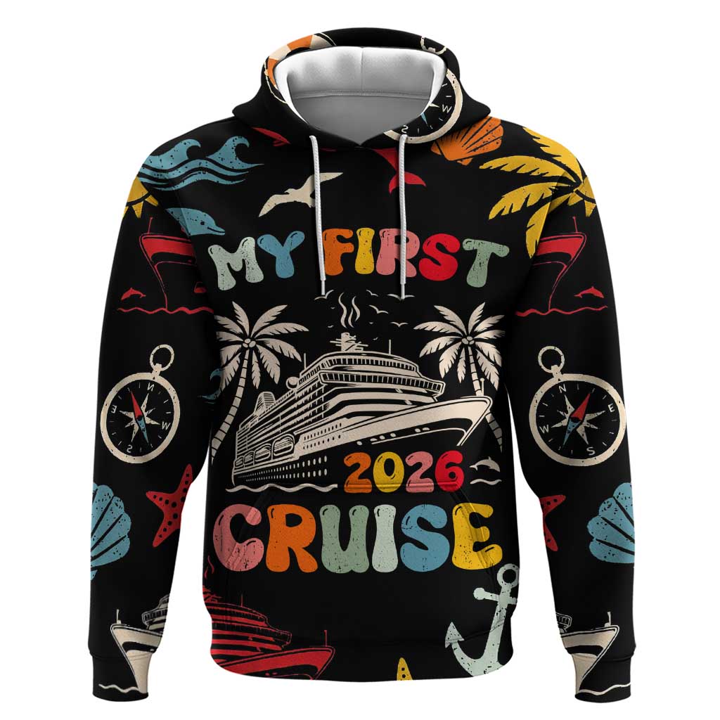 My First Cruise 2026 Zip Hoodie Vacation Groovy Family Cruise Ship