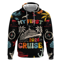 My First Cruise 2026 Zip Hoodie Vacation Groovy Family Cruise Ship