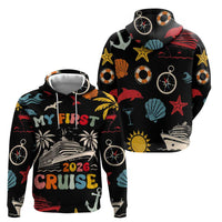 My First Cruise 2026 Zip Hoodie Vacation Groovy Family Cruise Ship