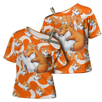Capybara Sleep Cross Shoulder Shirt Sleepybara Nightdress