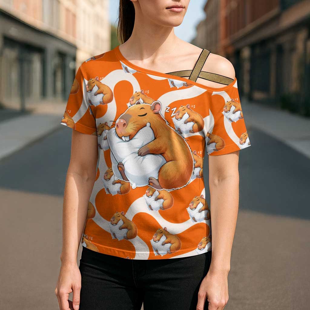 Capybara Sleep Cross Shoulder Shirt Sleepybara Nightdress