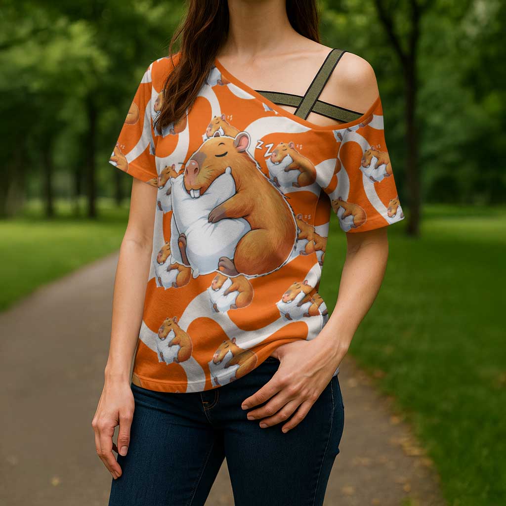 Capybara Sleep Cross Shoulder Shirt Sleepybara Nightdress