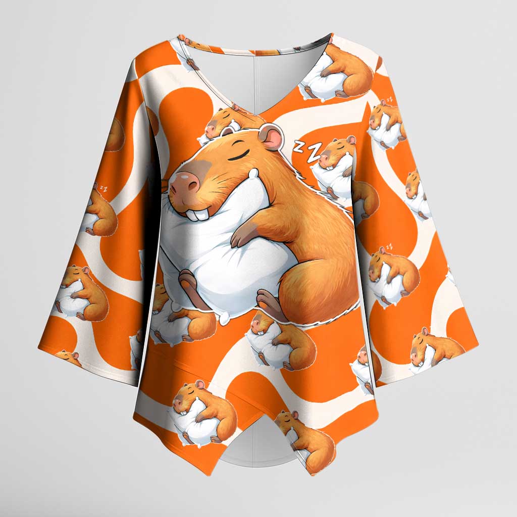 Capybara Sleep Kimono Sleeve Blouse Sleepybara Nightdress