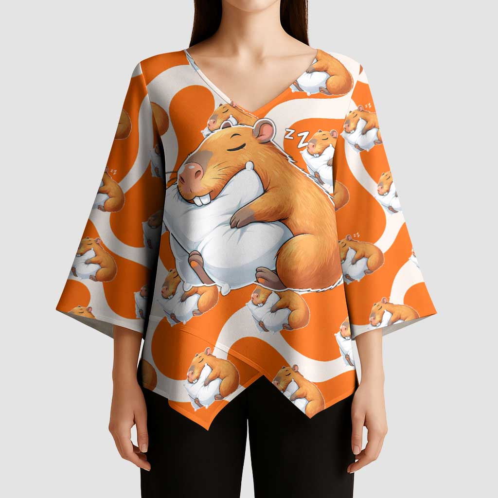 Capybara Sleep Kimono Sleeve Blouse Sleepybara Nightdress