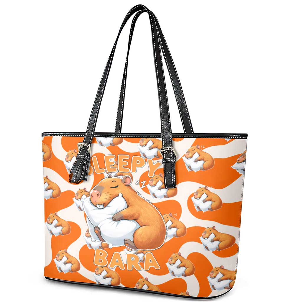 Capybara Sleep Leather Tote Bag Sleepybara Nightdress