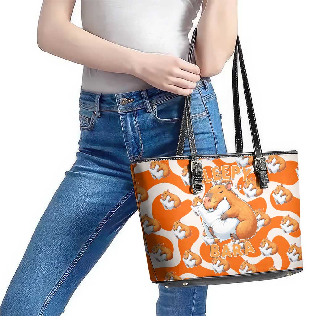 Capybara Sleep Leather Tote Bag Sleepybara Nightdress