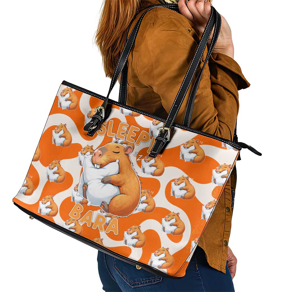 Capybara Sleep Leather Tote Bag Sleepybara Nightdress