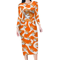 Capybara Sleep Long Sleeve Bodycon Dress Sleepybara Nightdress
