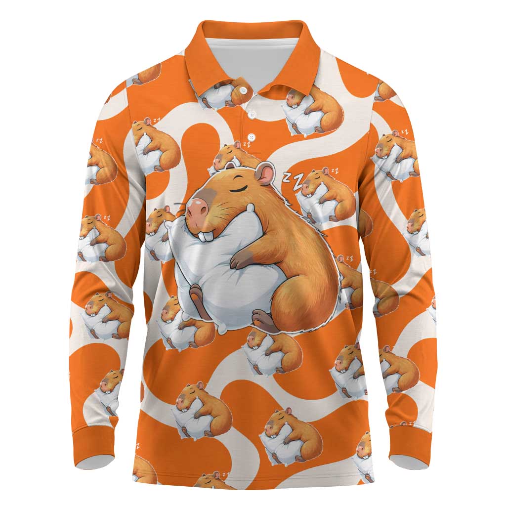Capybara Sleep Long Sleeve Polo Shirt Sleepybara Nightdress