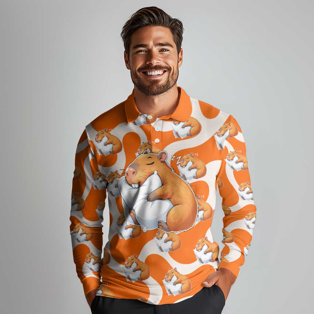 Capybara Sleep Long Sleeve Polo Shirt Sleepybara Nightdress