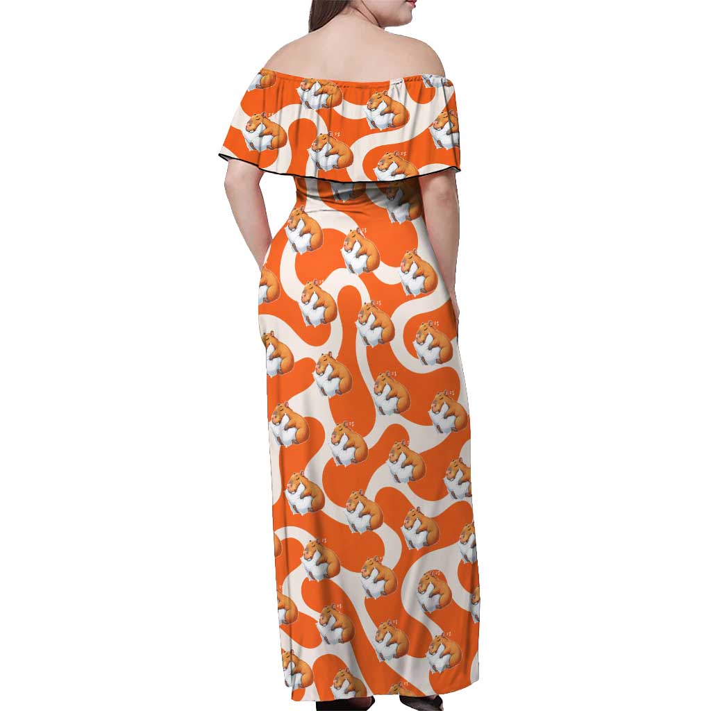 Capybara Sleep Off Shoulder Maxi Dress Sleepybara Nightdress