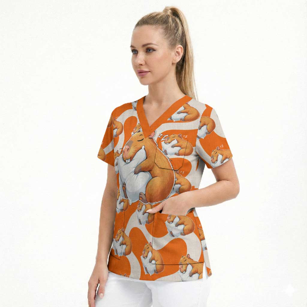Capybara Sleep Scrub Top Sleepybara Nightdress