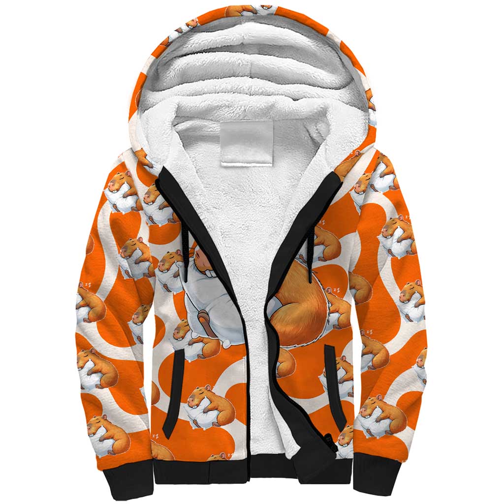 Capybara Sleep Sherpa Hoodie Sleepybara Nightdress