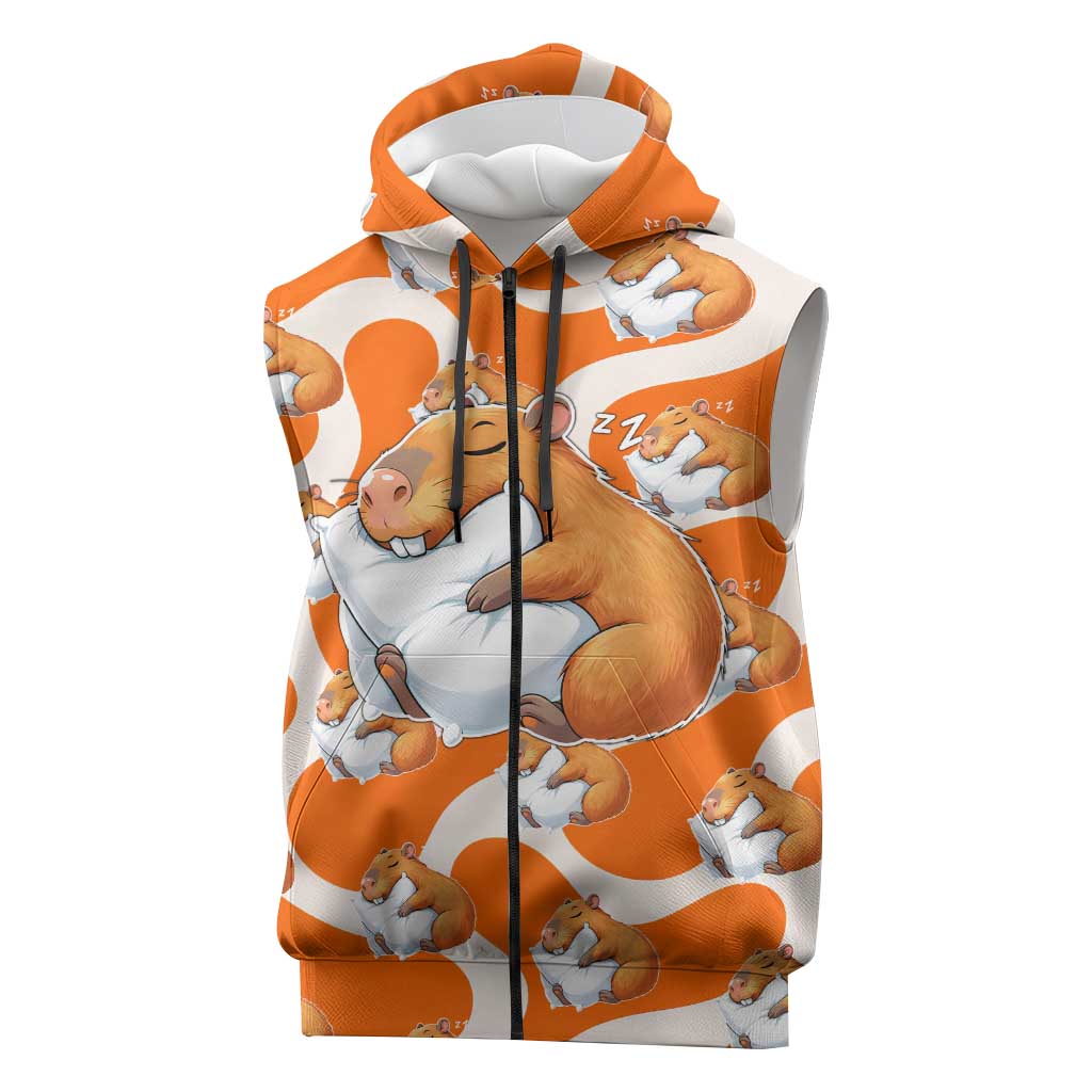 Capybara Sleep Sleeveless Zip Hoodie Sleepybara Nightdress