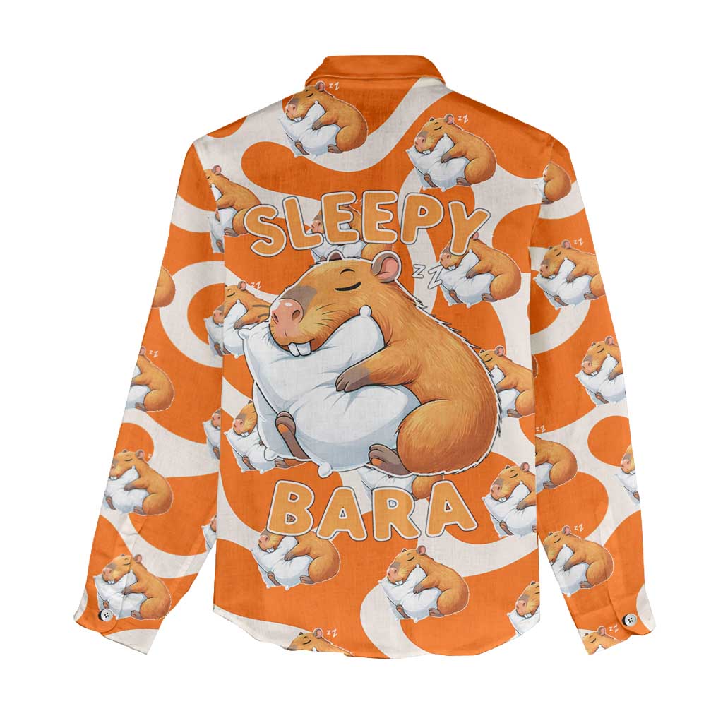 Capybara Sleep Women Casual Shirt Sleepybara Nightdress