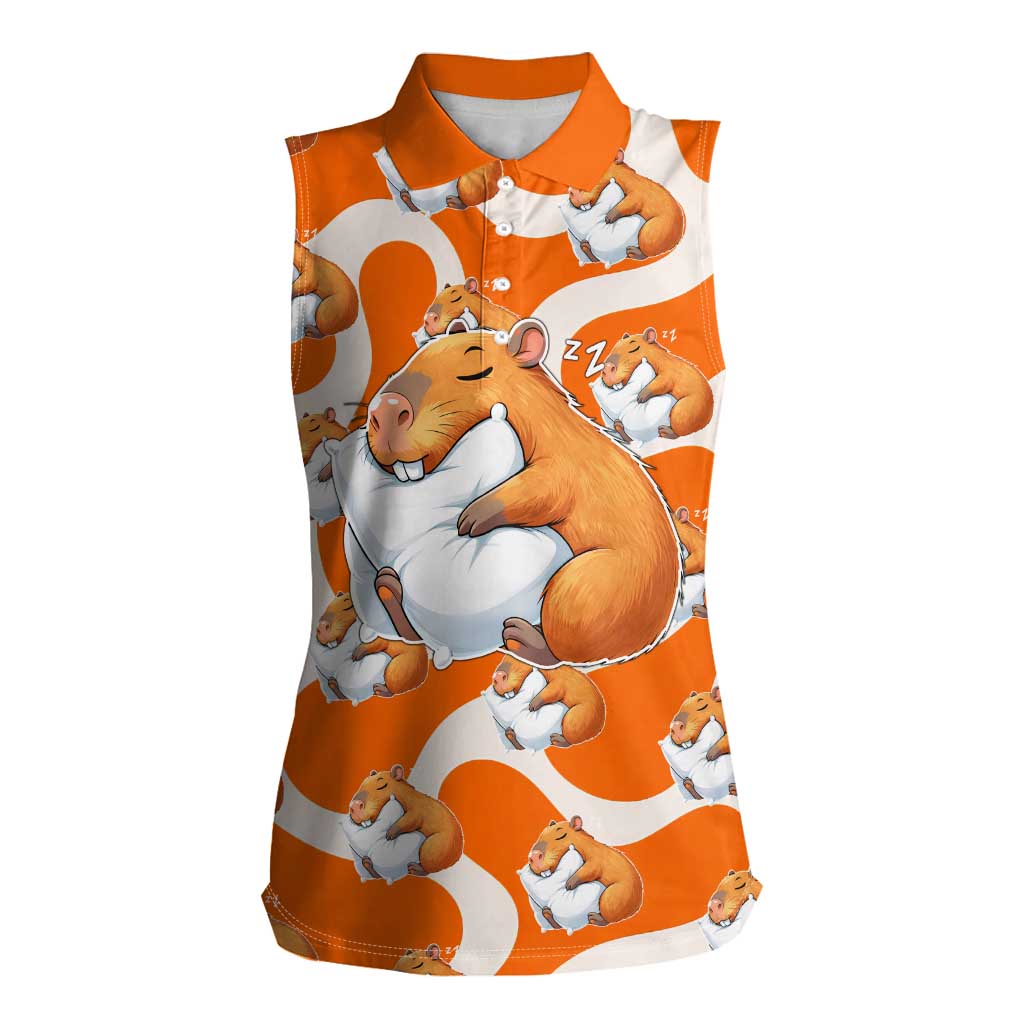 Capybara Sleep Women Sleeveless Polo Shirt Sleepybara Nightdress