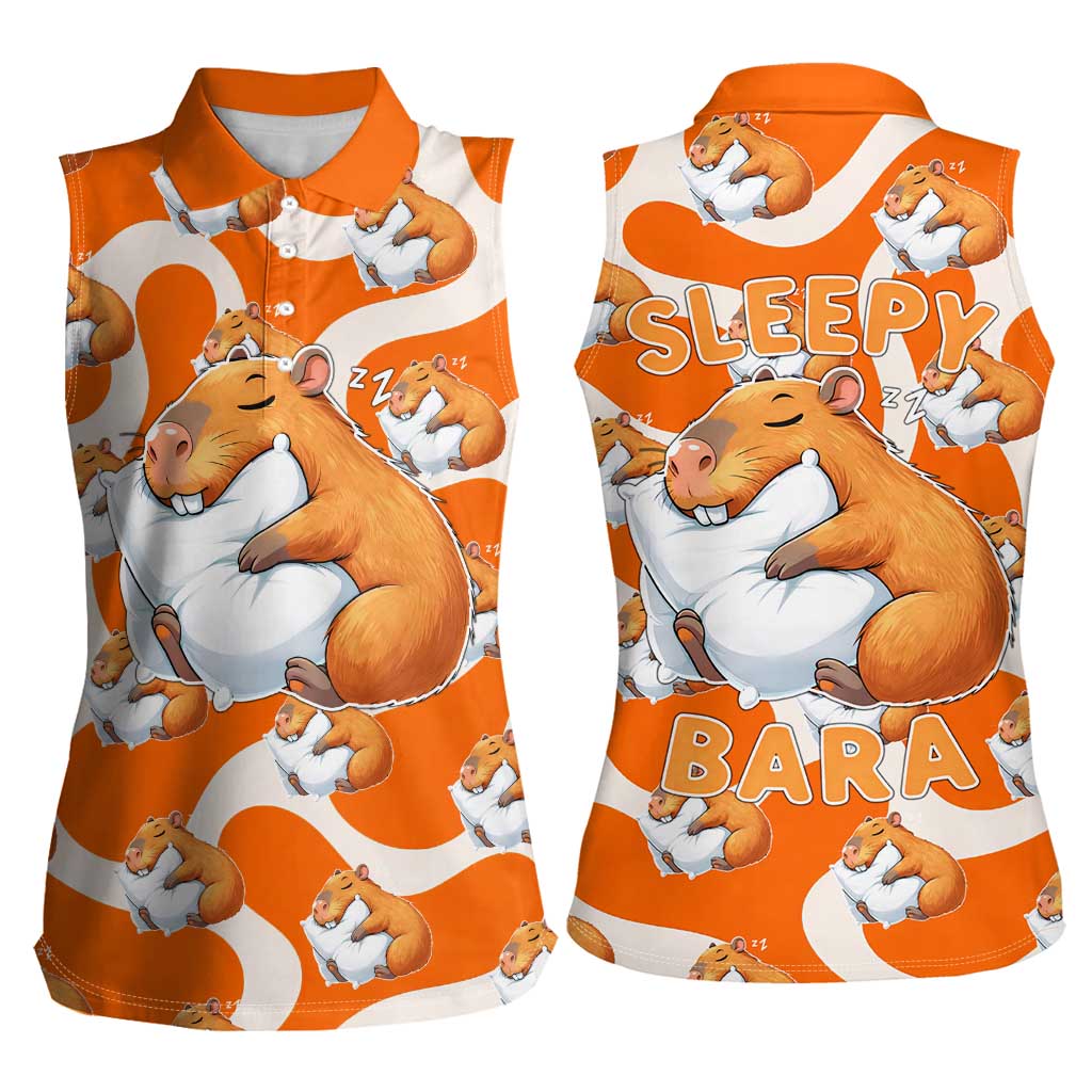 Capybara Sleep Women Sleeveless Polo Shirt Sleepybara Nightdress