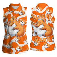 Capybara Sleep Women Sleeveless Polo Shirt Sleepybara Nightdress