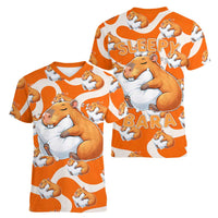 Capybara Sleep Women V-Neck T-Shirt Sleepybara Nightdress