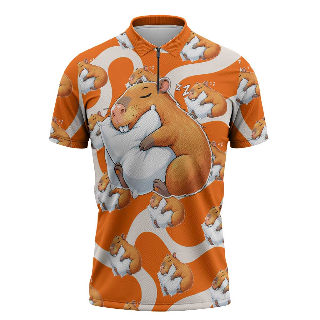 Capybara Sleep Zipper Polo Shirt Sleepybara Nightdress
