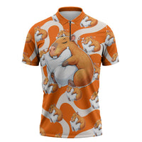 Capybara Sleep Zipper Polo Shirt Sleepybara Nightdress