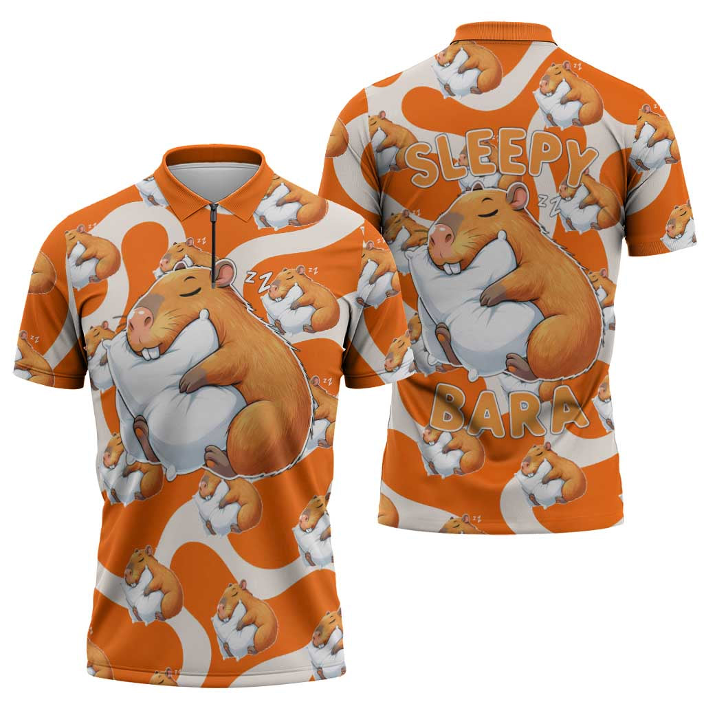 Capybara Sleep Zipper Polo Shirt Sleepybara Nightdress