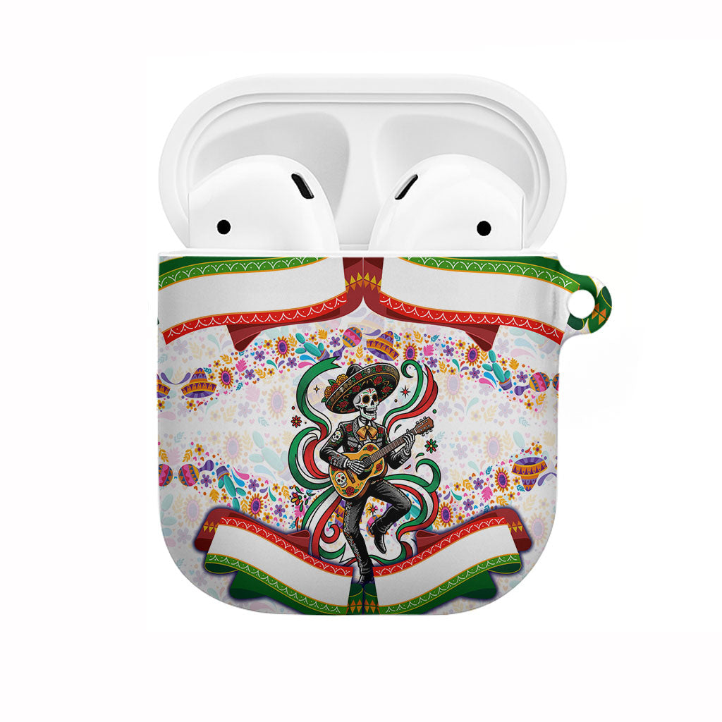 Cinco De Mayo Sugar Skull Mariachi AirPods Case Mexican Fiesta Floral Skeleton Guitar Folk Art