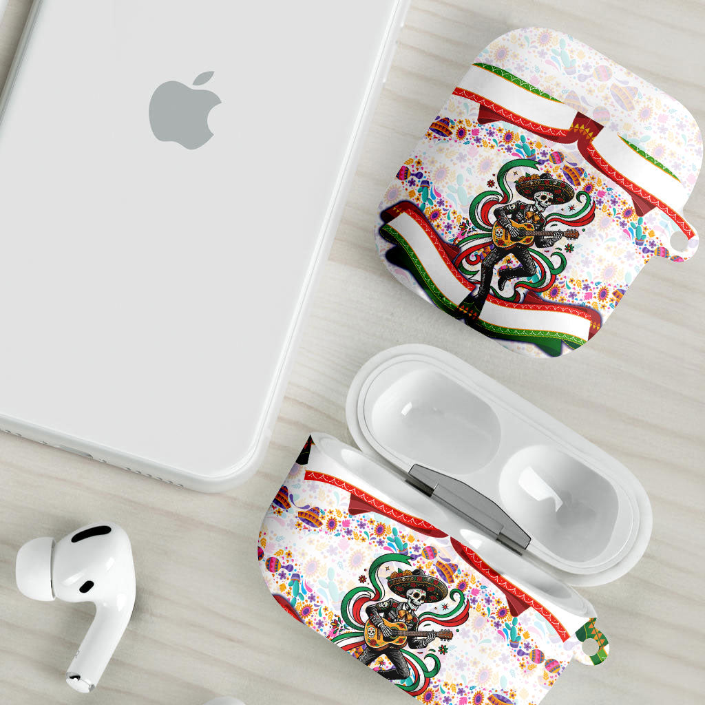 Cinco De Mayo Sugar Skull Mariachi AirPods Case Mexican Fiesta Floral Skeleton Guitar Folk Art
