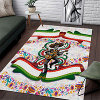 Cinco De Mayo Sugar Skull Mariachi Area Rug Mexican Fiesta Floral Skeleton Guitar Folk Art
